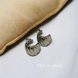 Aretes color plata chapa de oro 18K