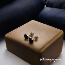 Aretes color chicos acero inoxidable corazon