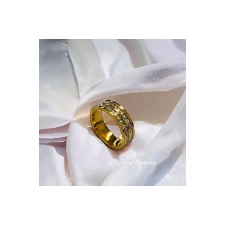Anillo T7 matrimonio acero inoxidable dorado