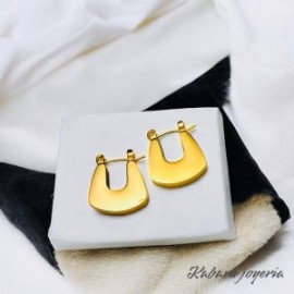 Pendientes dorados acero inoxidable herradura