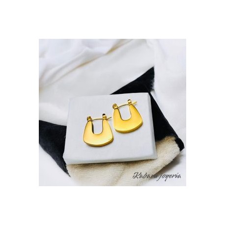 Pendientes dorados acero inoxidable herradura