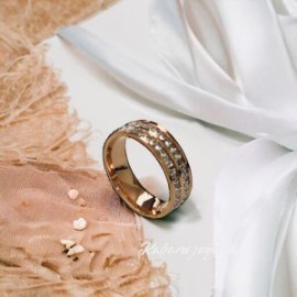 Anillo T10 matrimonio acero inoxidable rosa oro