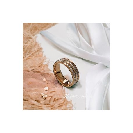 Anillo T10 matrimonio acero inoxidable rosa oro