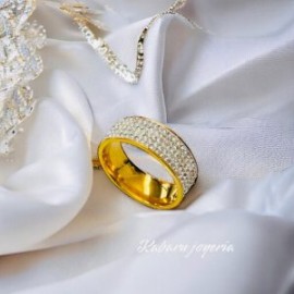 Anillo T7 matrimonio acero inoxidable dorado