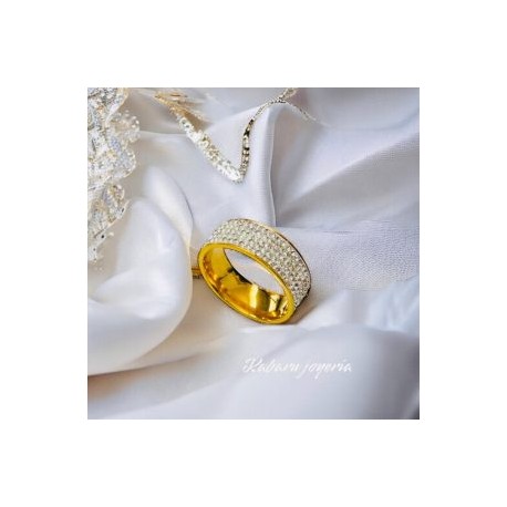Anillo T10 matrimonio acero inoxidable dorado