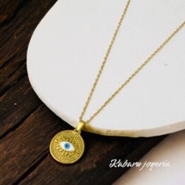 Collar dorado acero inoxidable ojo turco