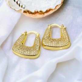 Pendientes dorados chapa de oro 18k