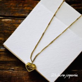 Collar dorado acero inoxidable corazon