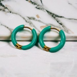Aretes circulares acero inoxidable verdes