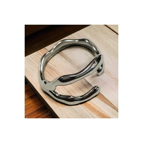 Anillo ajustable color plata acero inoxidable retro