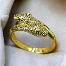 Anillo dorado ajustable serpiente chapa de oro 18K