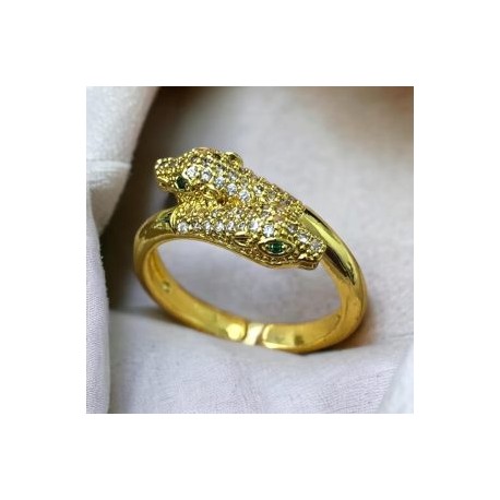 Anillo dorado ajustable serpiente chapa de oro 18K
