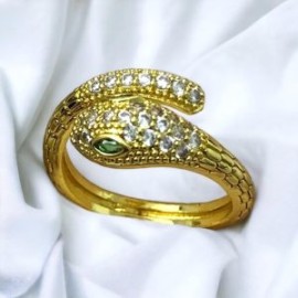 Anillo dorado ajustable serpiente chapa de oro 18K