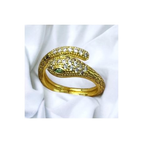 Anillo dorado ajustable serpiente chapa de oro 18K