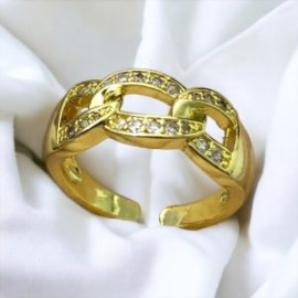Anillo dorado ajustable chapa de oro 18K