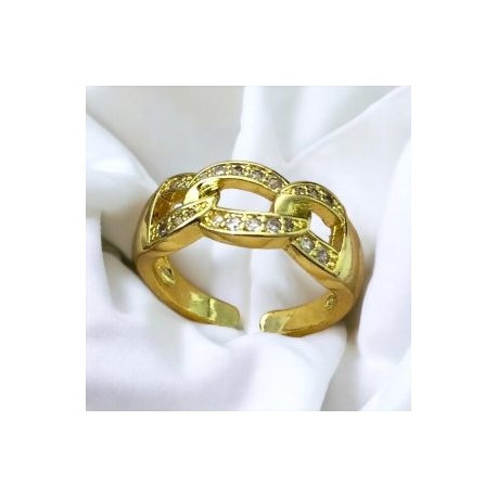 Anillo dorado ajustable chapa de oro 18K