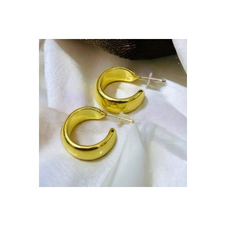 Aretes dorados 18 mm chapa de oro 18K