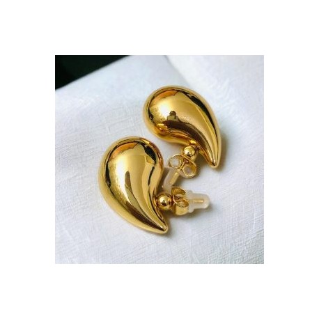 Aretes dorados chicos gota 25mm + 15mm chapa de oro 18K