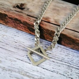 Collar color plata acero inoxidable hebilla
