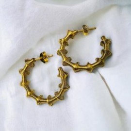 Pendientes dorados acero inoxidable retros