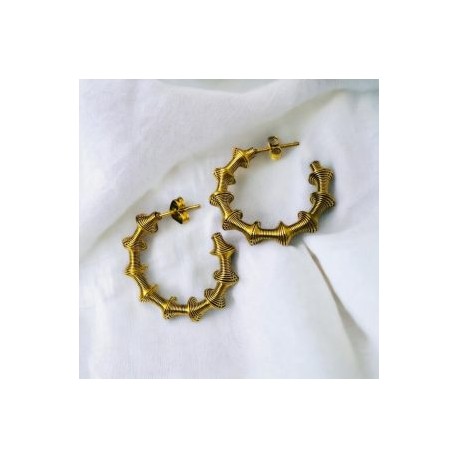 Pendientes dorados acero inoxidable retros