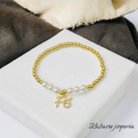 Pulsera dorada FE chapa de oro 18K
