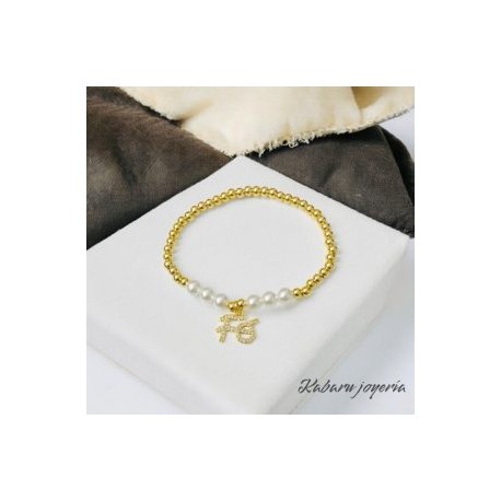 Pulsera dorada FE chapa de oro 18K