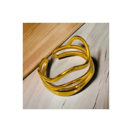 Anillo ajustable acero inoxidable dorado