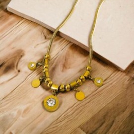 Collar dorado acero inoxidable dijes colgantes