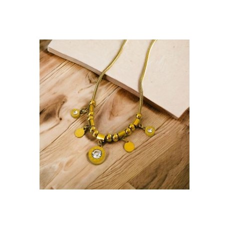 Collar dorado acero inoxidable dijes colgantes