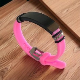 Pulsera juvenil silicón rosa