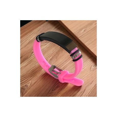 Pulsera juvenil silicón rosa