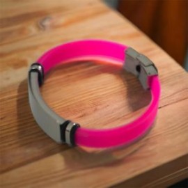 Pulsera juvenil silicón rosa mexicano
