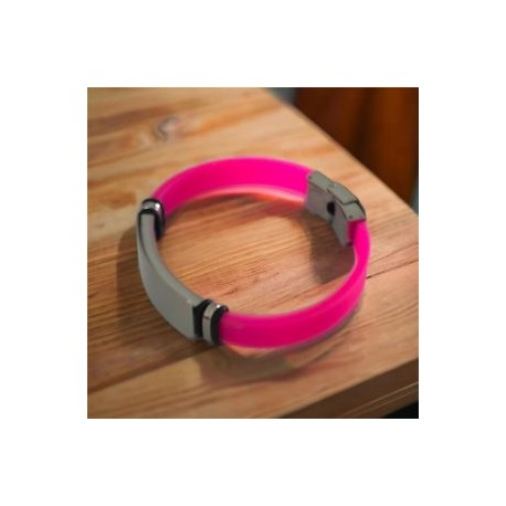 Pulsera juvenil silicón rosa mexicano
