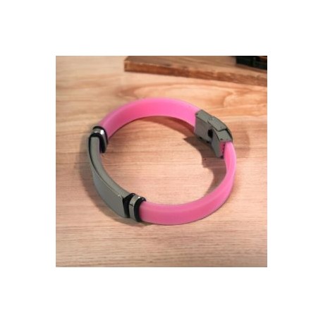 Pulsera juvenil silicón rosa