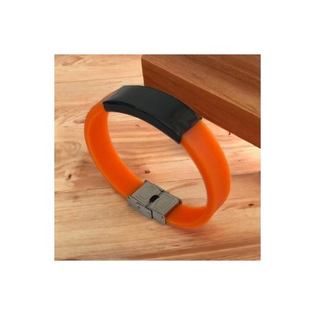 Pulsera juvenil silicón naranja
