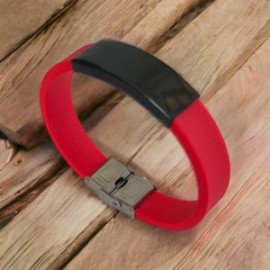 Pulsera juvenil silicón roja