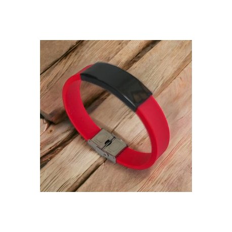 Pulsera juvenil silicón roja
