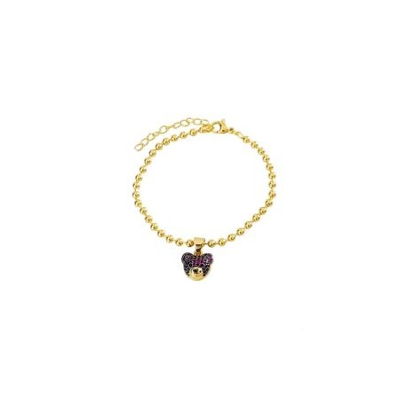 Collar osito purpura chapa de oro 18K