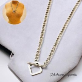 Collar color plata acero inoxidable hebilla