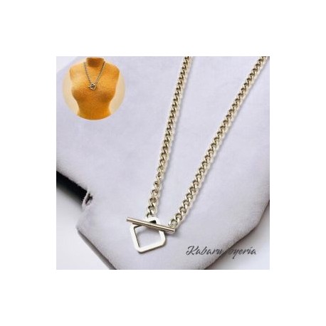 Collar color plata acero inoxidable hebilla