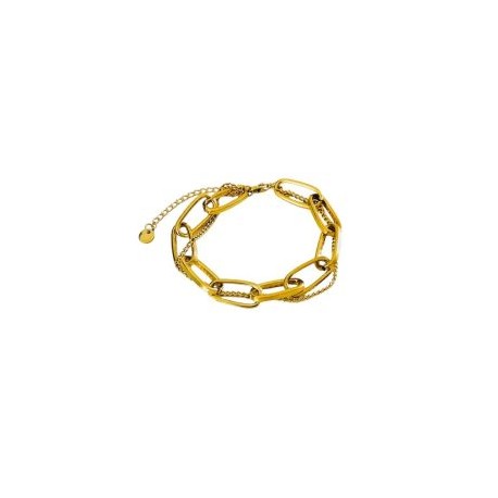 Pulsera dorada con cadena acero inoxidable