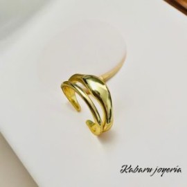 Anillo ajustable dorado chapa de oro 18k