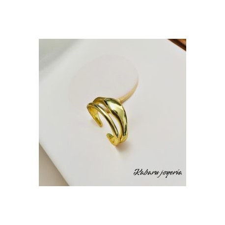 Anillo ajustable dorado chapa de oro 18k