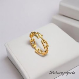 Anillo ajustable dorado chapa de oro 18k