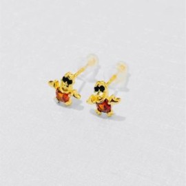 Aretes juveniles moda Disney chapa de oro 18K