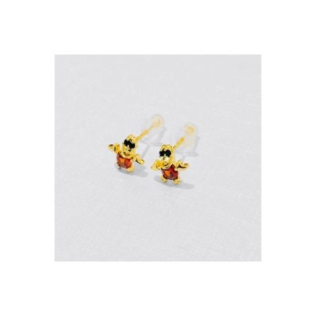 Aretes juveniles moda Disney chapa de oro 18K