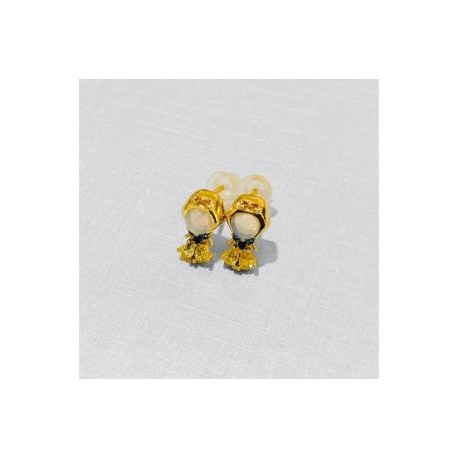 Aretes juveniles moda Disney chapa de oro 18K