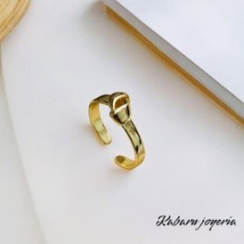 Anillo ajustable dorado nudo chapa de oro 18k