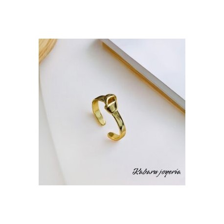 Anillo ajustable dorado nudo chapa de oro 18k